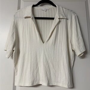 Women's Cream Collared Top